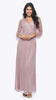 Long Sequin Wrap Dress with Peasant Sleeve - SALE 308