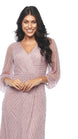 Long Sequin Wrap Dress with Peasant Sleeve - SALE 308