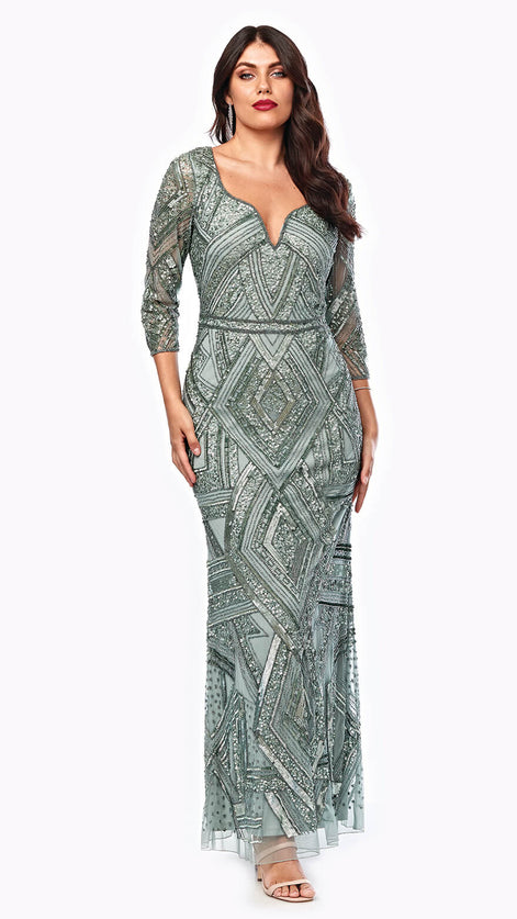 Maxi Art-Deco Sequined Dress - SALE 391