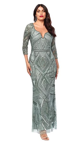 Long Art-Deco Sequined Dress - SALE
