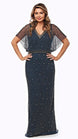 Long Beaded Blouson Style Dress 699