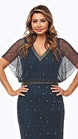 Long Beaded Blouson Style Dress 699