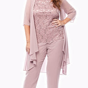Chiffon Pant Suit with Stretch Sequin Camisole 90