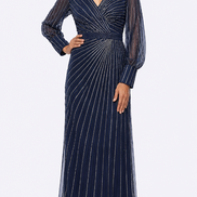 Sequin Long Sleeve Sheath Gown 416