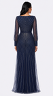 Sequin Long Sleeve Sheath Gown 416