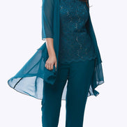 Chiffon Pant Suit with Stretch Sequin Camisole 90