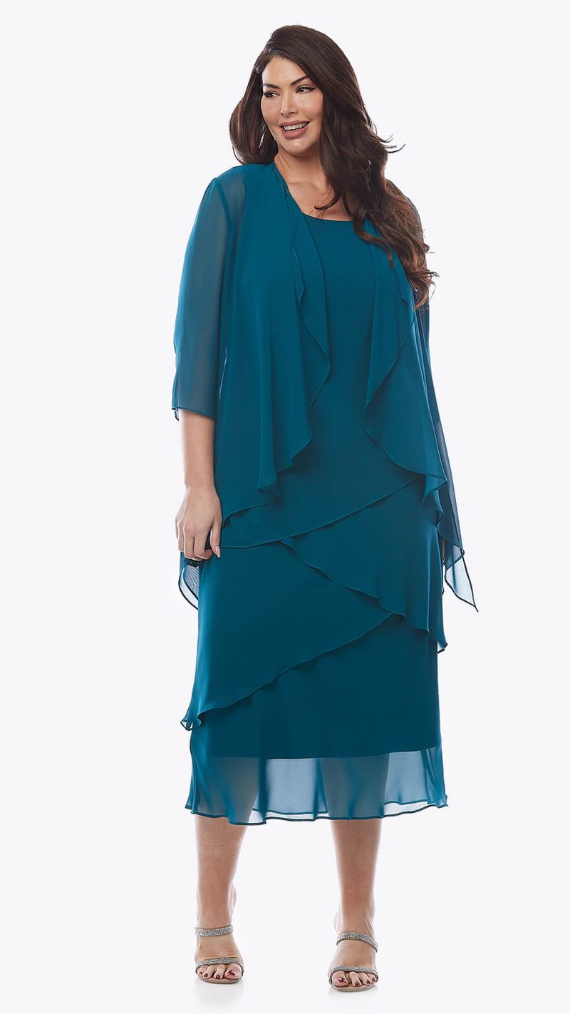 Chiffon Tier Layered Dress with Jacket 498