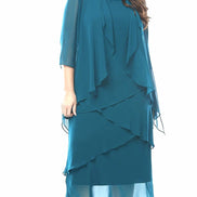 Chiffon Tier Layered Dress with Jacket 498
