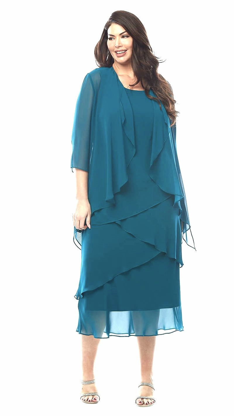 Chiffon Tier Layered Dress with Jacket 498