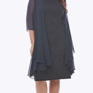 Beautiful Lurex Dress with Chiffon Jacket 494