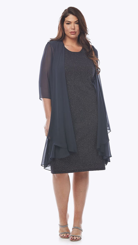 Beautiful Lurex Dress with Chiffon Jacket