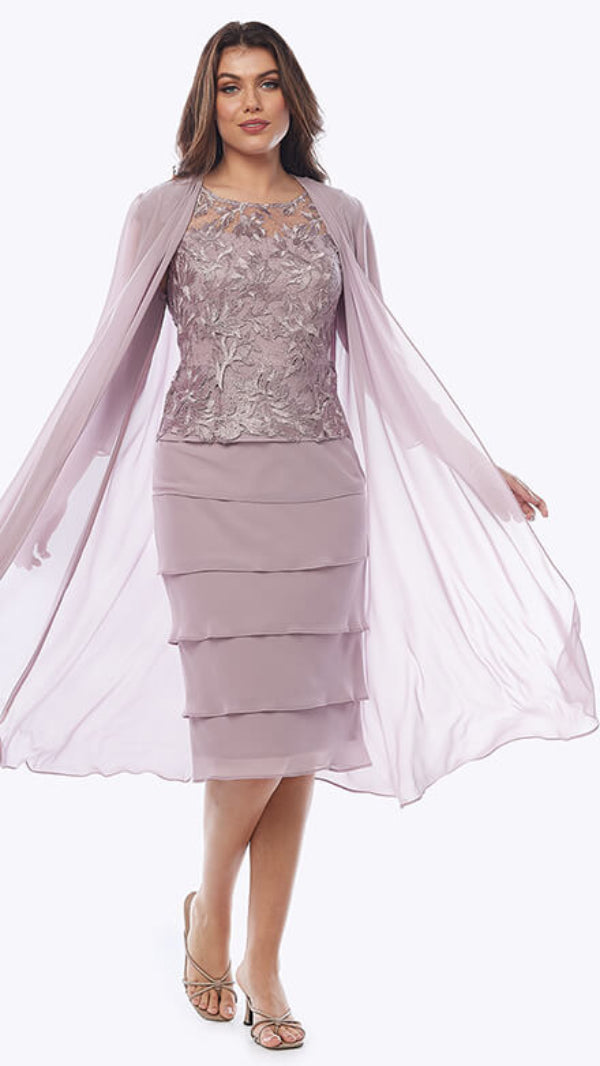 Chiffon Layered Dress and Jacket