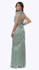 Long Beaded Gown with Fringe