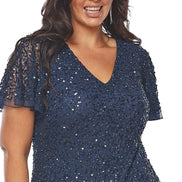 Stretch Sequins Midi Length Dress 840