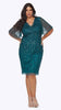 Midi Beaded Sequin Dress with Flutter Sleeves