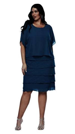 Short Chiffon Layered Dress
