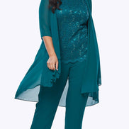 Chiffon Pant Suit with Stretch Sequin Camisole 90