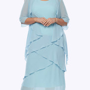 Chiffon Tier Layered Dress with Jacket 498