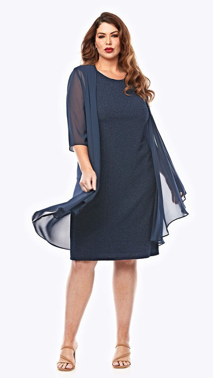 Beautiful Lurex Dress with Chiffon Jacket 494