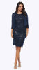 Embroidered Sequin Lace Dress with Chiffon Jacket