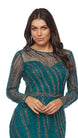 Sheer Sleeve, Beaded Dress 1594