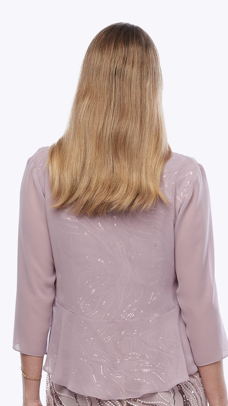 Mid-Length Sequin Dress with Chiffon Jacket