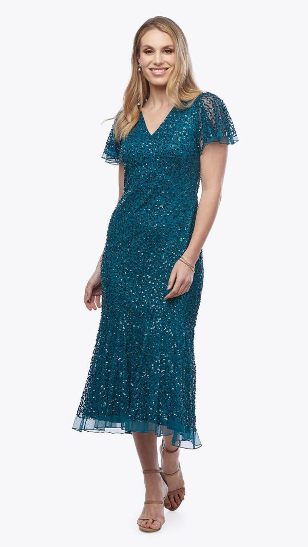 Midi Stretch Sequins Dress 713