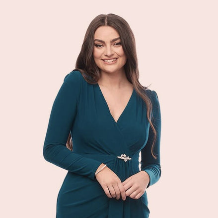 Long Stretch Jersey Dress with Diamante Trim