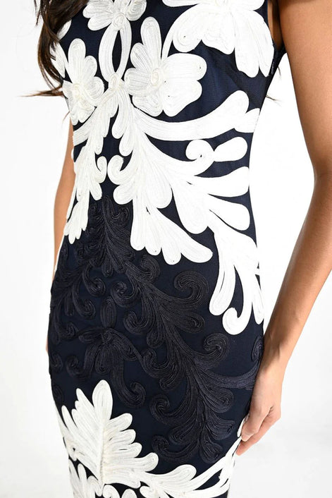 Stretch Knit Cocktail Dress with Cap Sleeves