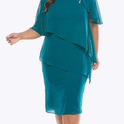 Chiffon Layered Dress with Diamante Trim 704