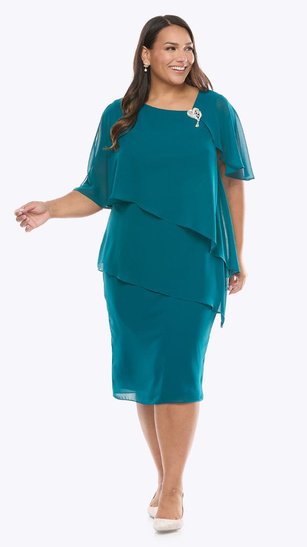 Chiffon Layered Dress with Diamante Trim 704