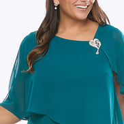 Chiffon Layered Dress with Diamante Trim 704