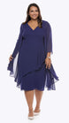 Chiffon V-Neck Dress & Jacket Set 710