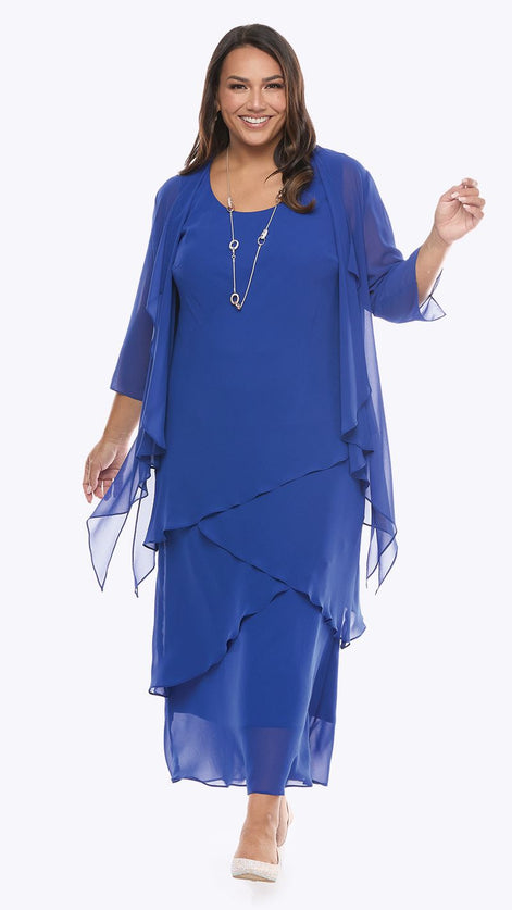 Chiffon Tier Layered Dress with Jacket