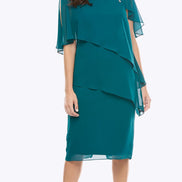 Chiffon Short Layered Dress with Diamante Trim 714