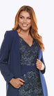 Embroidered Sequin Lace Dress with Stretch Crepe Jacket 711