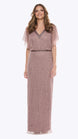 Long Beaded Blouson Style Dress 699