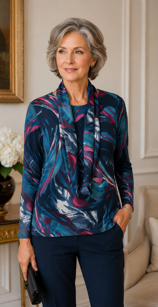 Top with Separate Cowl / Snood 827