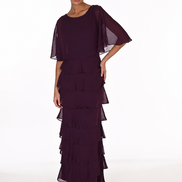 Long Tiered Chiffon Dress 856