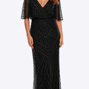 Long Mesh Beaded Dress 716