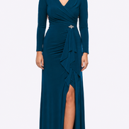Long Stretch Jersey Dress with Diamante Trim 613