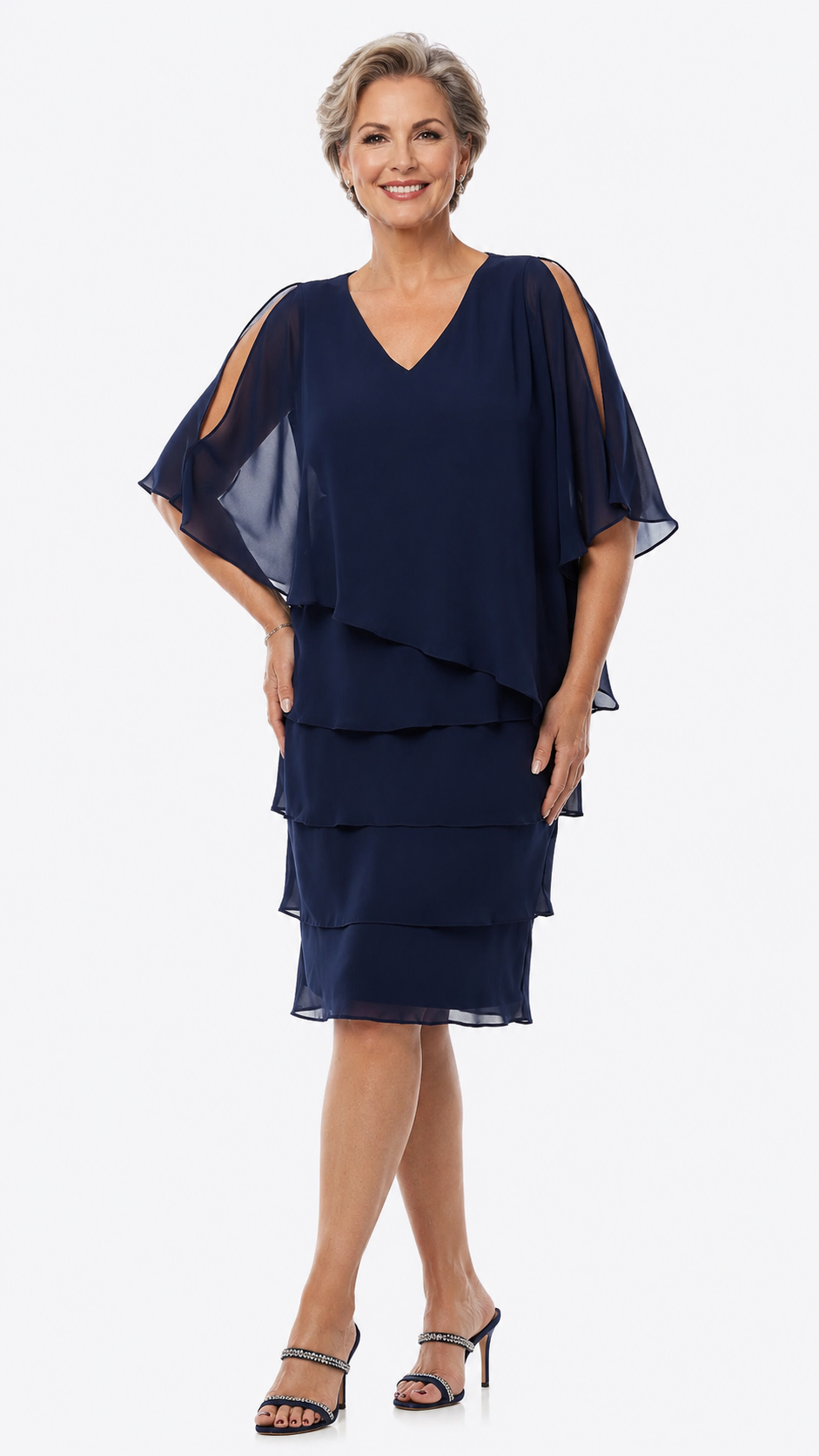Chiffon Ruffled Layers Dress 1611