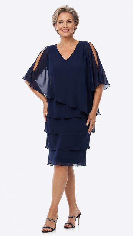 Chiffon Ruffled Layers Dress 1611