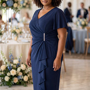 Midi Dress with Cascade Frill Detail 9007