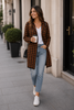 Thigh Length Knit Houndstooth Jacket 834