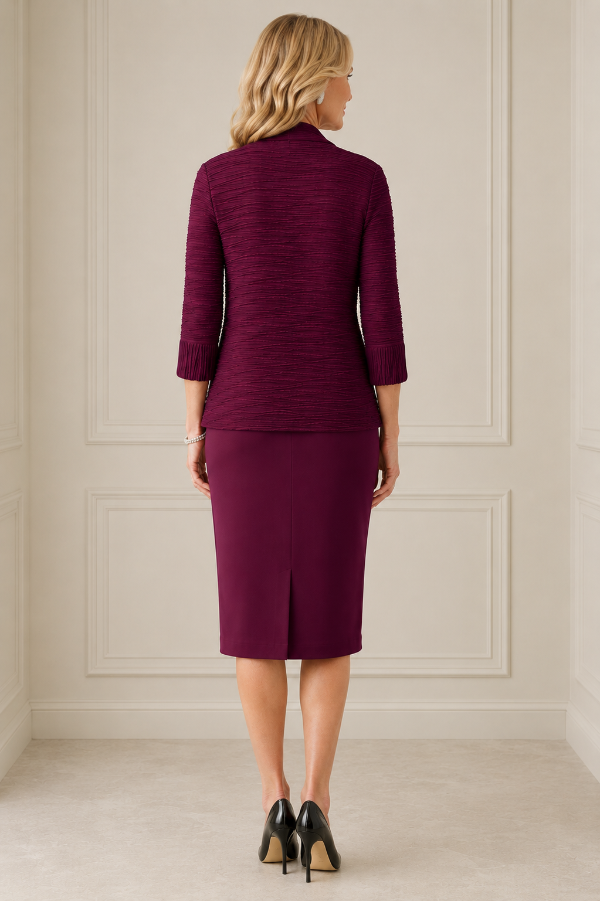 Sparkle Cascade 3 Piece Skirt Suit 836