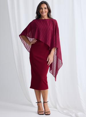 Cocktail Dress with Chiffon Overlay