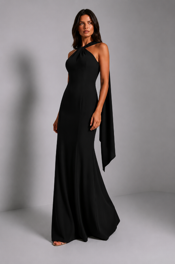 Maxi Halter Neck Gown 853