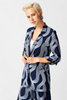 Abstract Longline Blazer with Ruched Sleeve 827