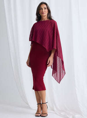 Cocktail Dress with Chiffon Overlay